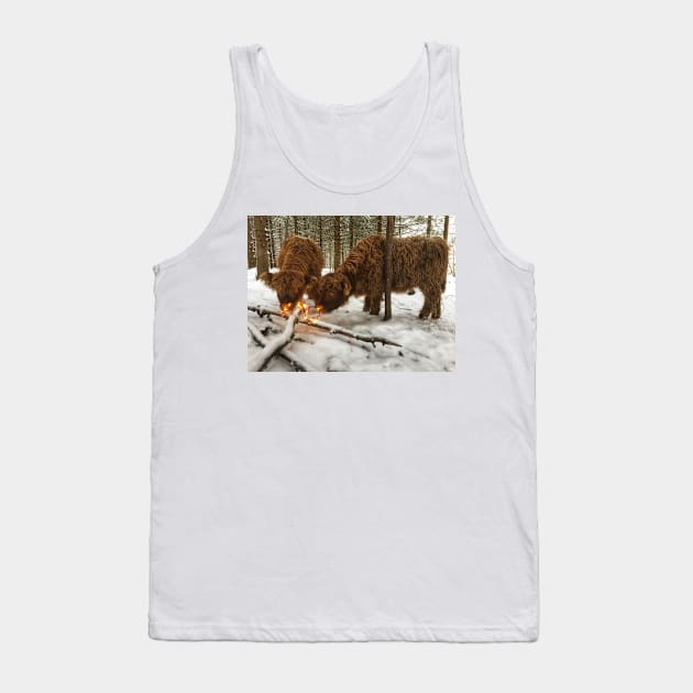 Scottish Highland Cattle Calves 1875 Tank Top by SaarelaHighland